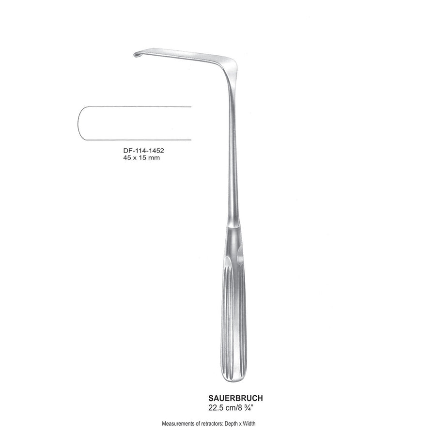 Sauerbruch Retractors,22.5Cm,45X15mm  (DF-114-1452) by Dr. Frigz