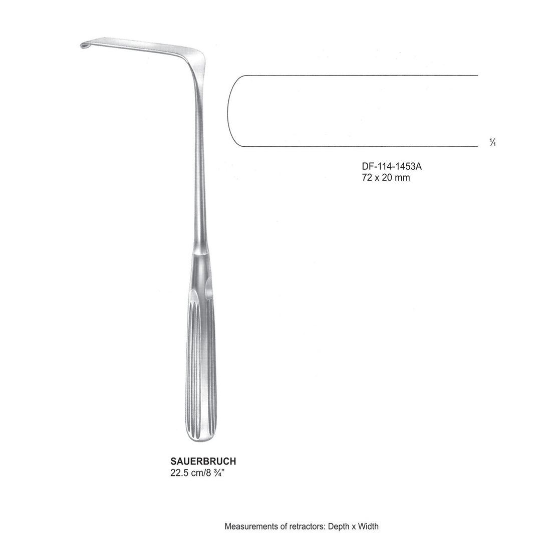 Sauerbruch Retractors,22.5Cm,75X20mm  (DF-114-1453A) by Dr. Frigz