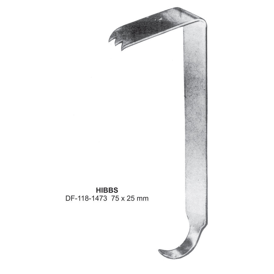 Hibbs Retractors,75 X 25mm  (DF-118-1473) by Dr. Frigz