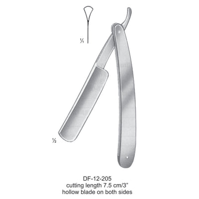 Razors, Cutting Length 7.5cm, Hollow Blade On Both Sides (DF-12-205)