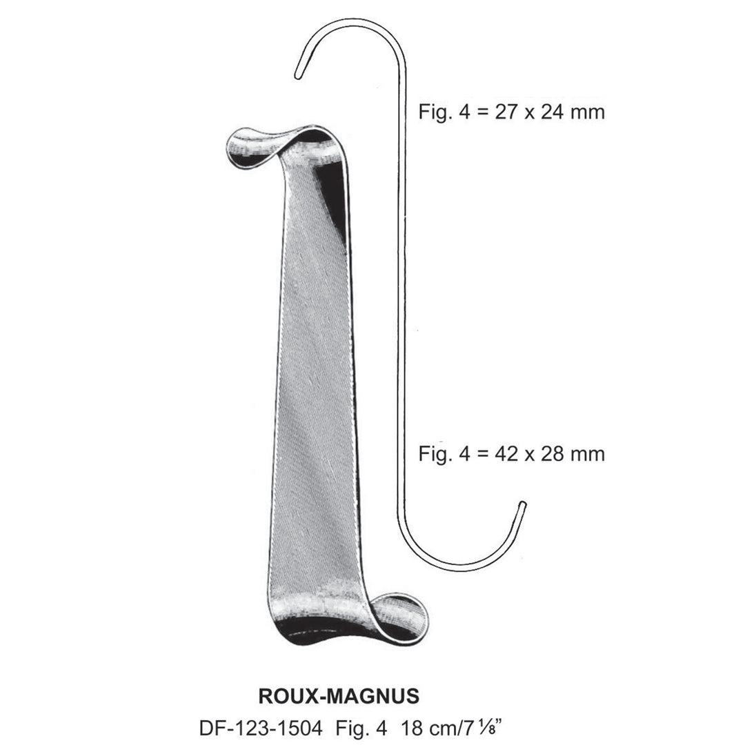 Roux-Magnus Retractors,18Cm,Fig-4, 27X24 & 42X28Mm  (Df-123-1504) by Raymed