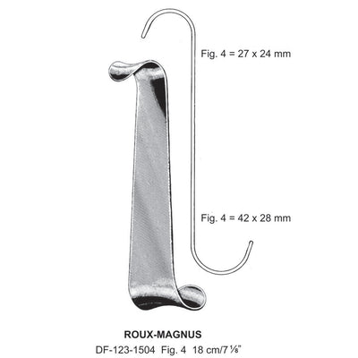 Roux-Magnus Retractors,18Cm,Fig-4, 27X24 & 42X28Mm  (Df-123-1504)