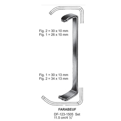 Farabeuf Retractors Fig.1-2, 11.5cm  (DF-123-1505)