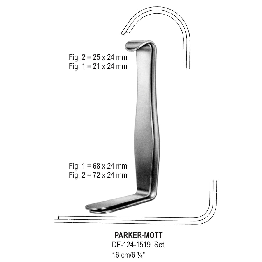 Parker-Mott Retractors,16Cm,Set  (DF-124-1519) by Dr. Frigz