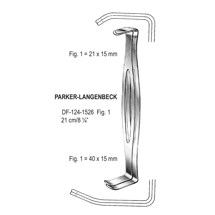 Parker-Langenbeck Retractors 25X24-40X15mm , Fig.1, 21cm  (DF-124-1526) by Dr. Frigz