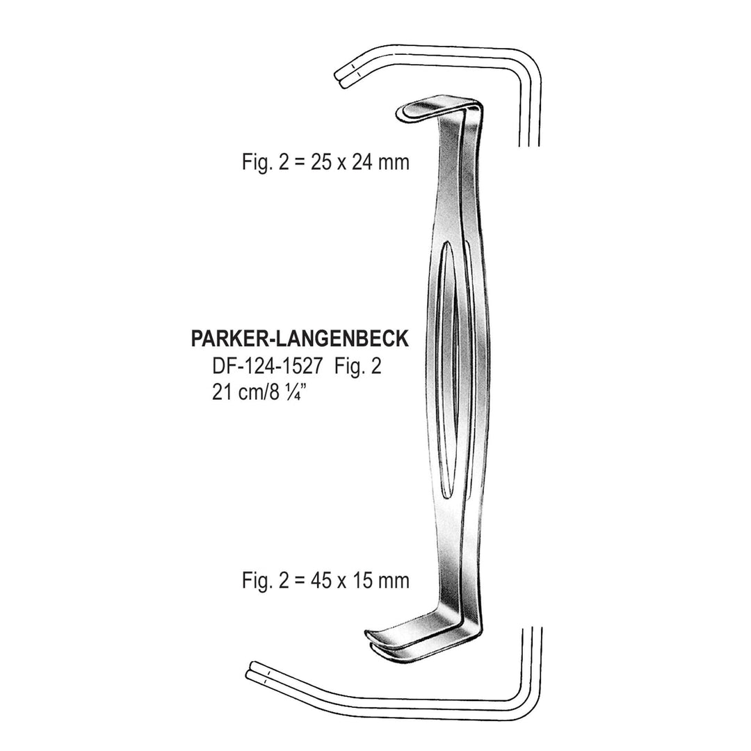 Parker-Langenbeck Retractors 21X24-45X15mm , Fig.2, 21cm  (DF-124-1527) by Dr. Frigz