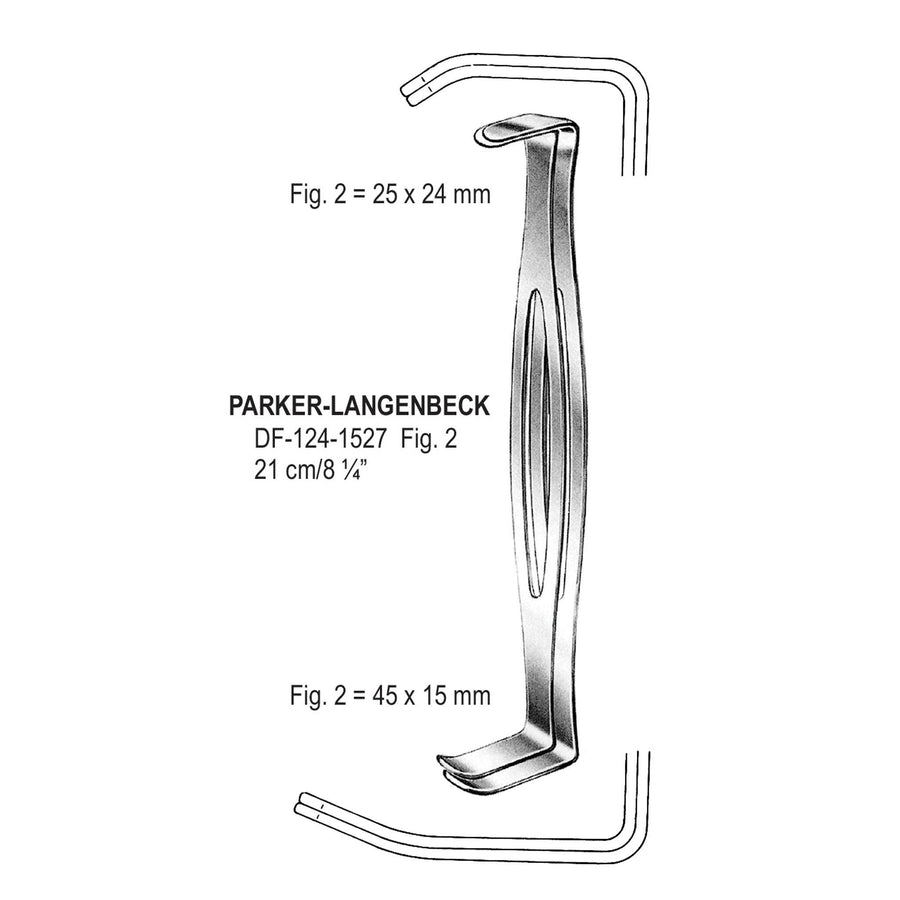 Parker-Langenbeck Retractors 21X24-45X15mm , Fig.2, 21cm  (DF-124-1527) by Dr. Frigz