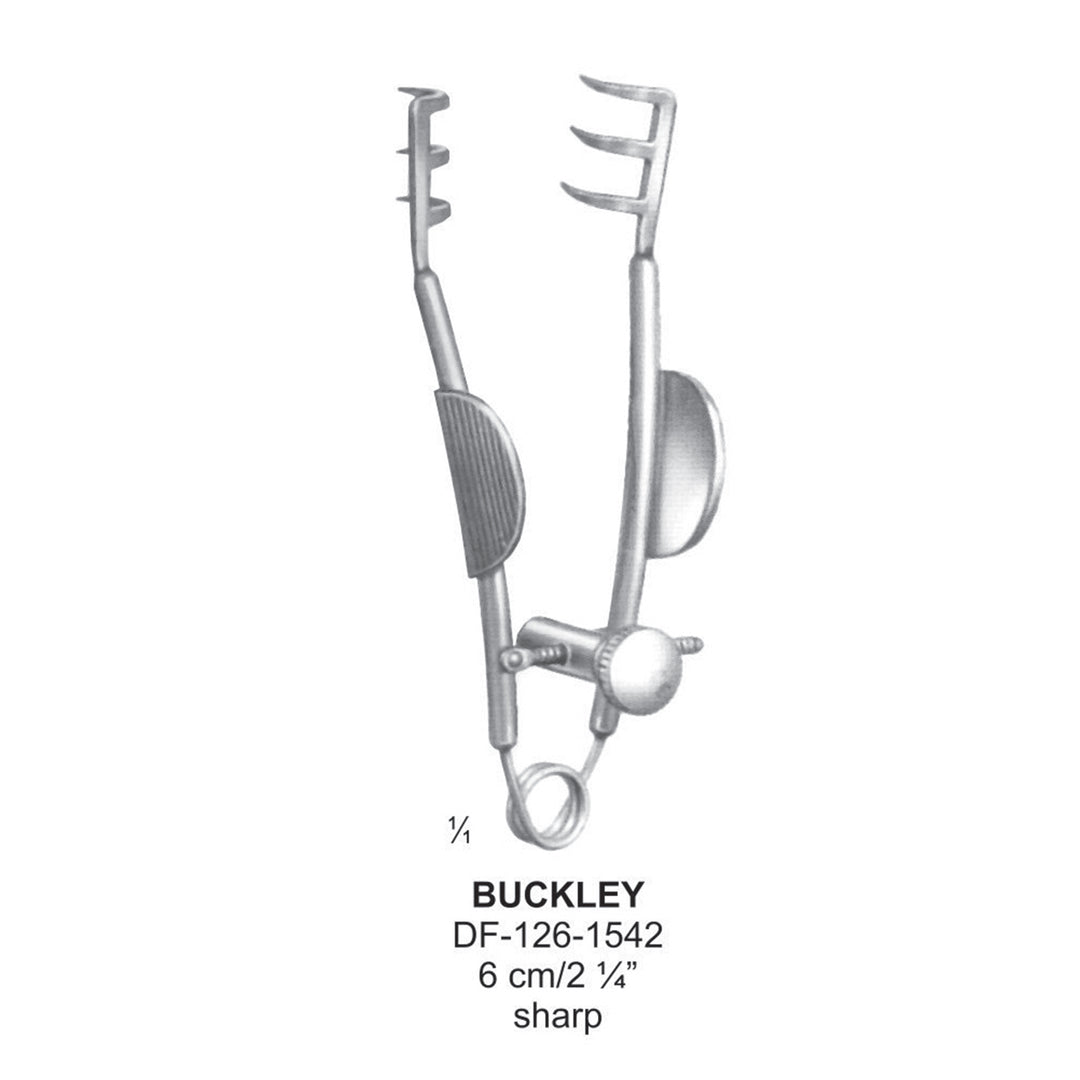 Buckley Retractors,6Cm,Sharp  (DF-126-1542) by Dr. Frigz