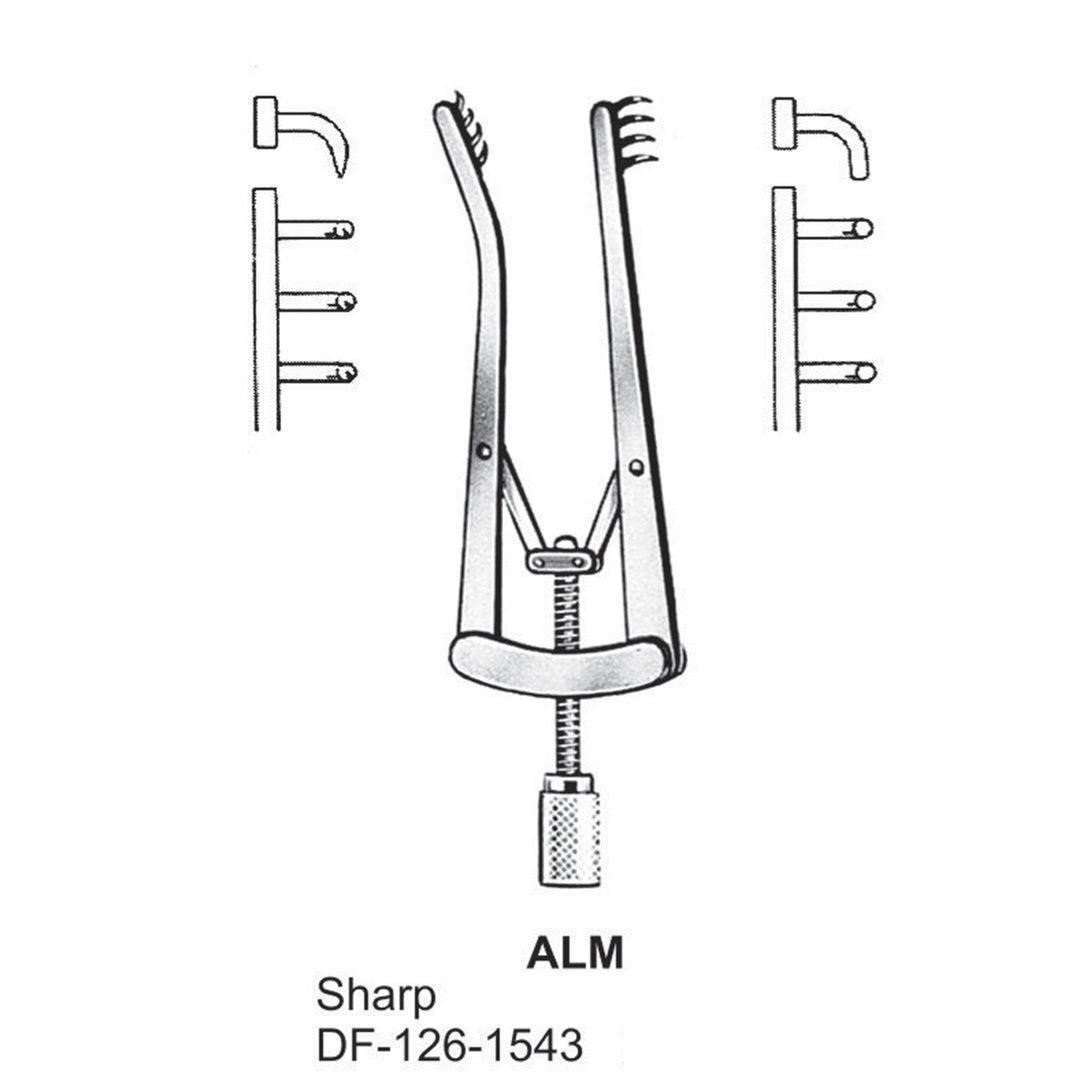 Alm Retractors Sharp 4X4Teeth 7cm  (DF-126-1543) by Dr. Frigz