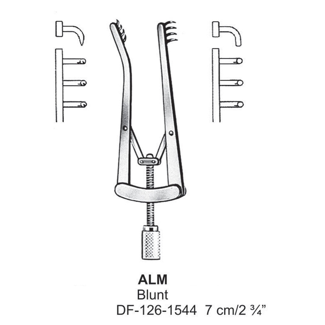 Alm Retractors Blunt 4X4Teeth 7cm  (DF-126-1544) by Dr. Frigz