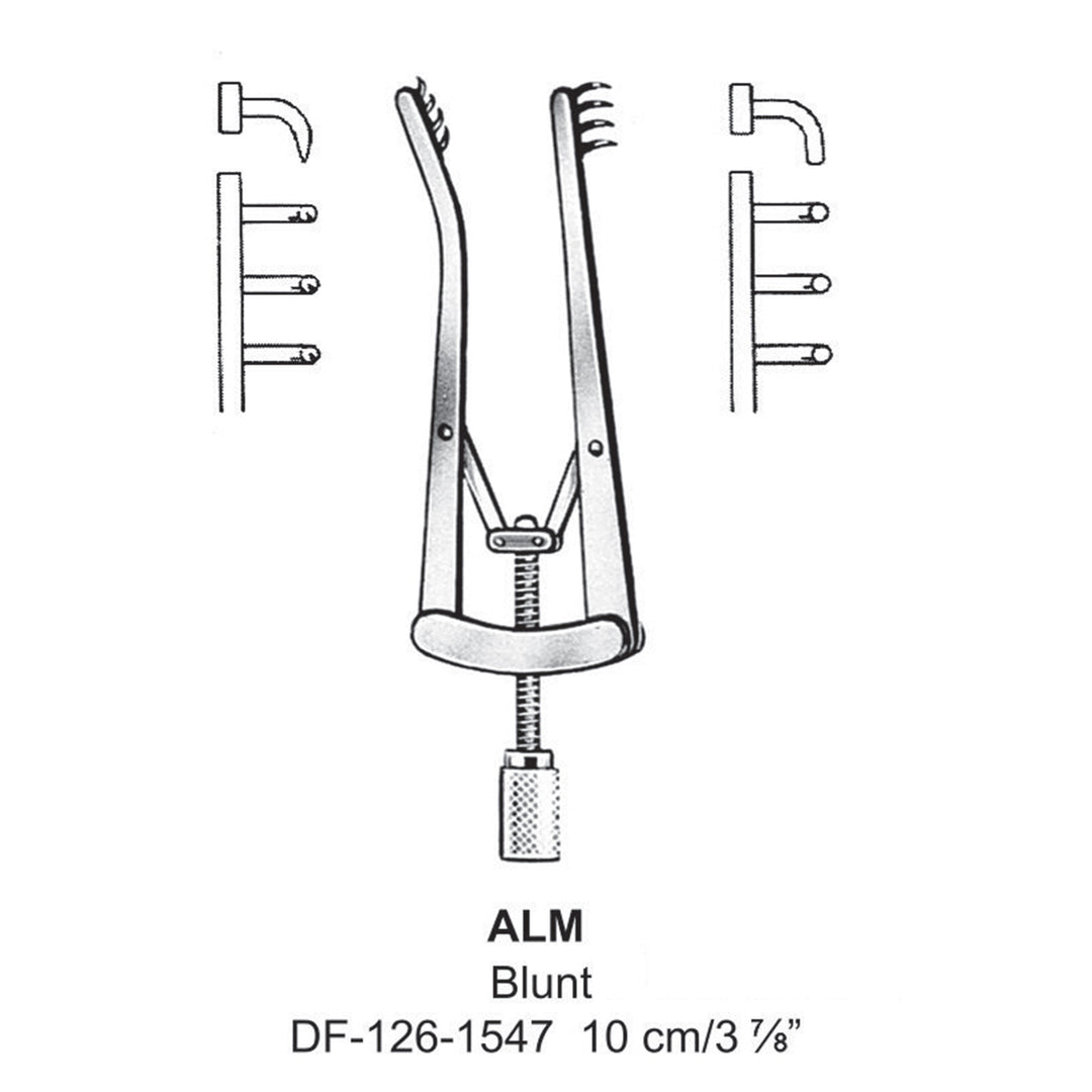 Alm Retractors Blunt 4X4Teeth 10cm  (DF-126-1547) by Dr. Frigz