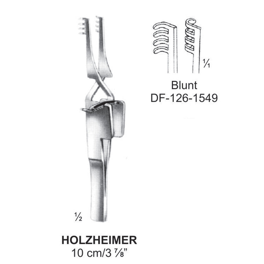 Holzheimer Retractors Blunt 4X4Teeth 10cm  (DF-126-1549) by Dr. Frigz