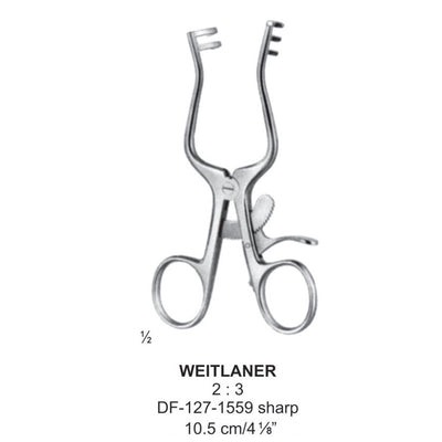 Weitlaner Retractors Sharp 2X3 Teeth 10.5cm  (DF-127-1559)