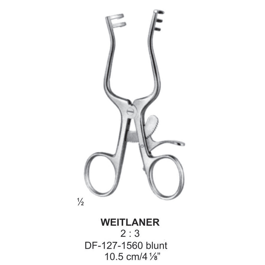 Weitlaner Retractors Blunt 2X3 Teeth 10.5cm  (DF-127-1560) by Dr. Frigz