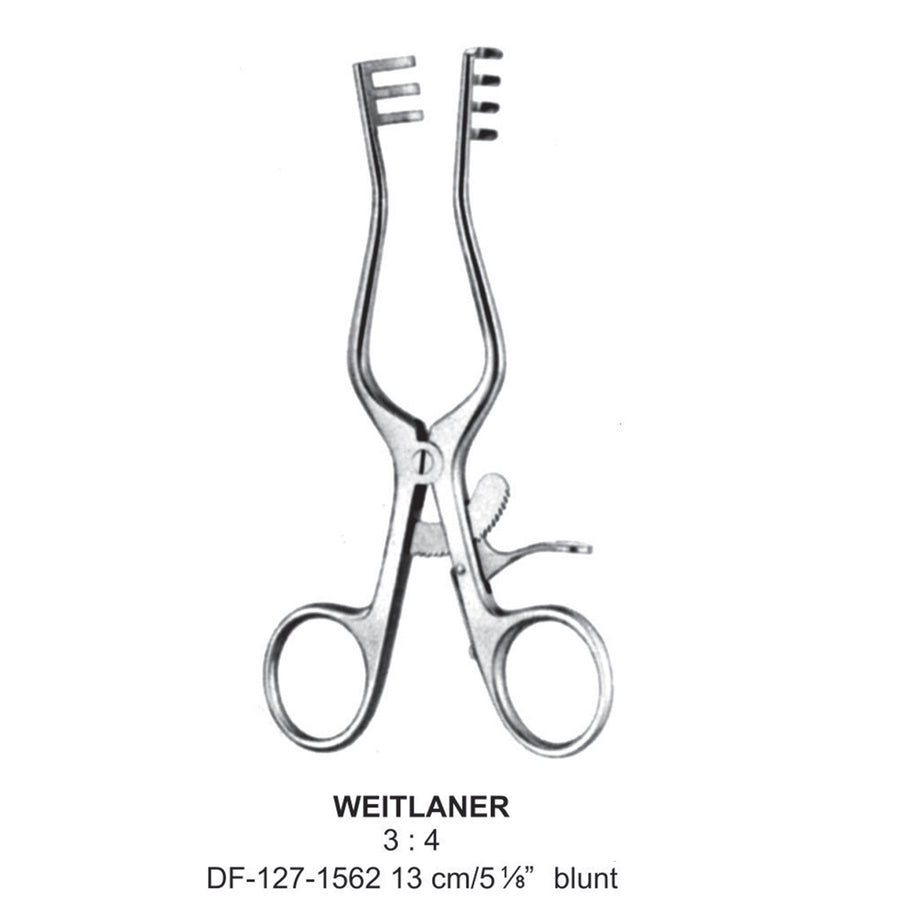 Weitlaner Retractors Blunt 3X4 Teeth 13cm  (DF-127-1562) by Dr. Frigz