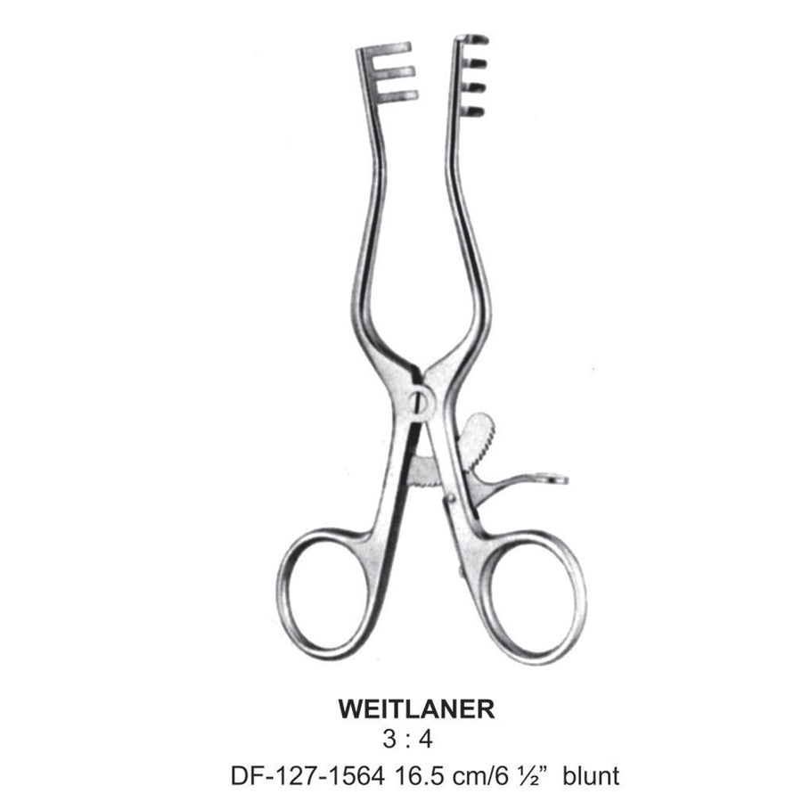 Weitlaner Retractors Blunt 3X4 Teeth 16.5cm  (DF-127-1564) by Dr. Frigz