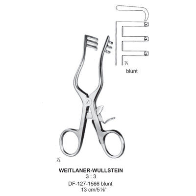 Weitlaner-Wullstein Retractors Blunt 3X3 Teeth 13cm  (DF-127-1566)