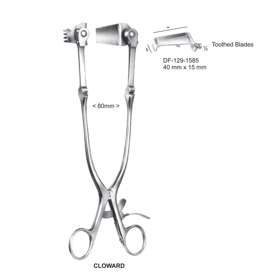 Cloward Retractors Blade Only, 40mm X 15mm , Toothed Blade (DF-129-1585) by Dr. Frigz