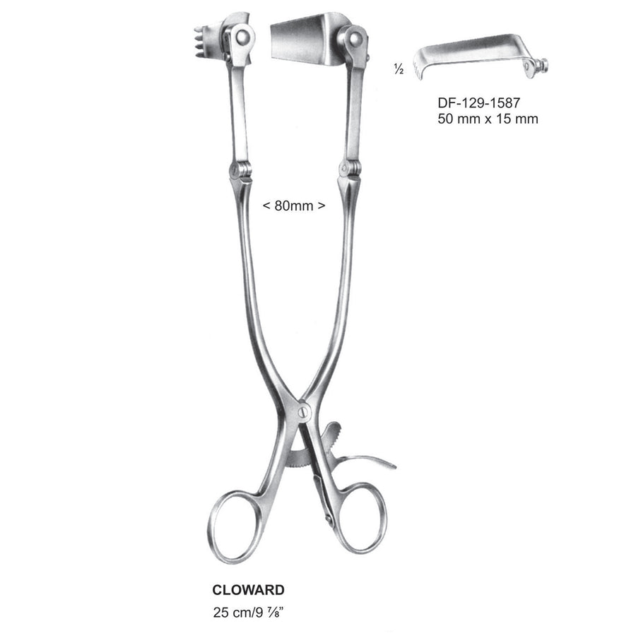 Cloward Retractors Blade Only, 50mm X 15mm , Toothed Blade (DF-129-1587) by Dr. Frigz