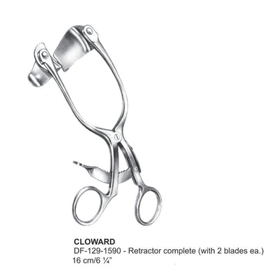 Cloward Retractors, Complete Retractors, Set Of 2 Blades,  16cm (DF-129-1590)