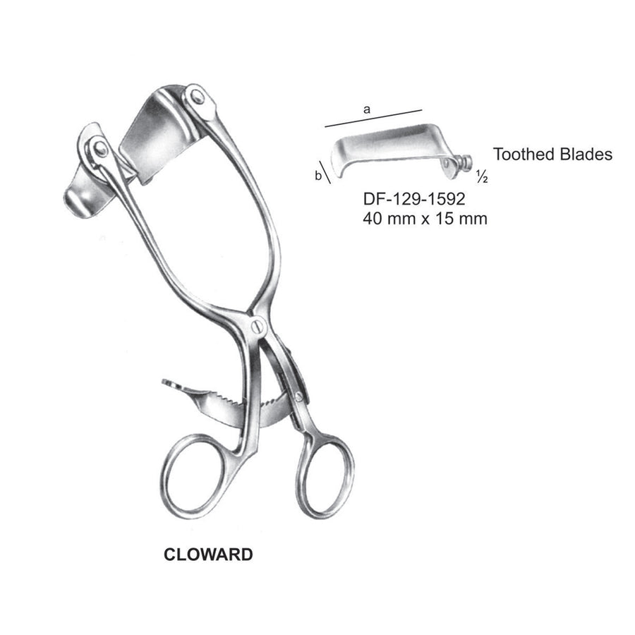 Cloward Retractors Blade Only, 40mm X 15mm , Non Toothed Blade (DF-129-1592) by Dr. Frigz