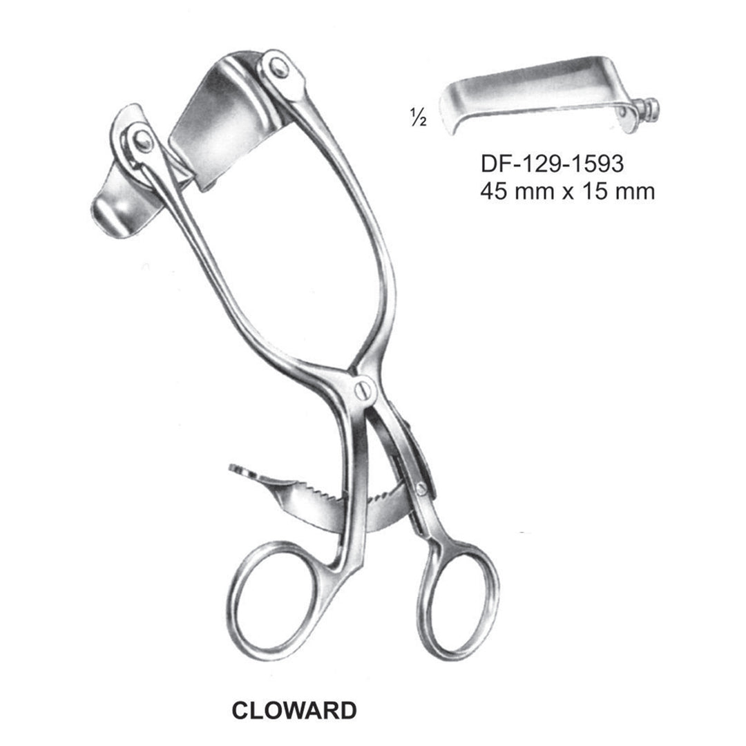 Cloward Retractors Blade Only, 45mm X 15mm , Non Toothed Blade (DF-129-1593) by Dr. Frigz