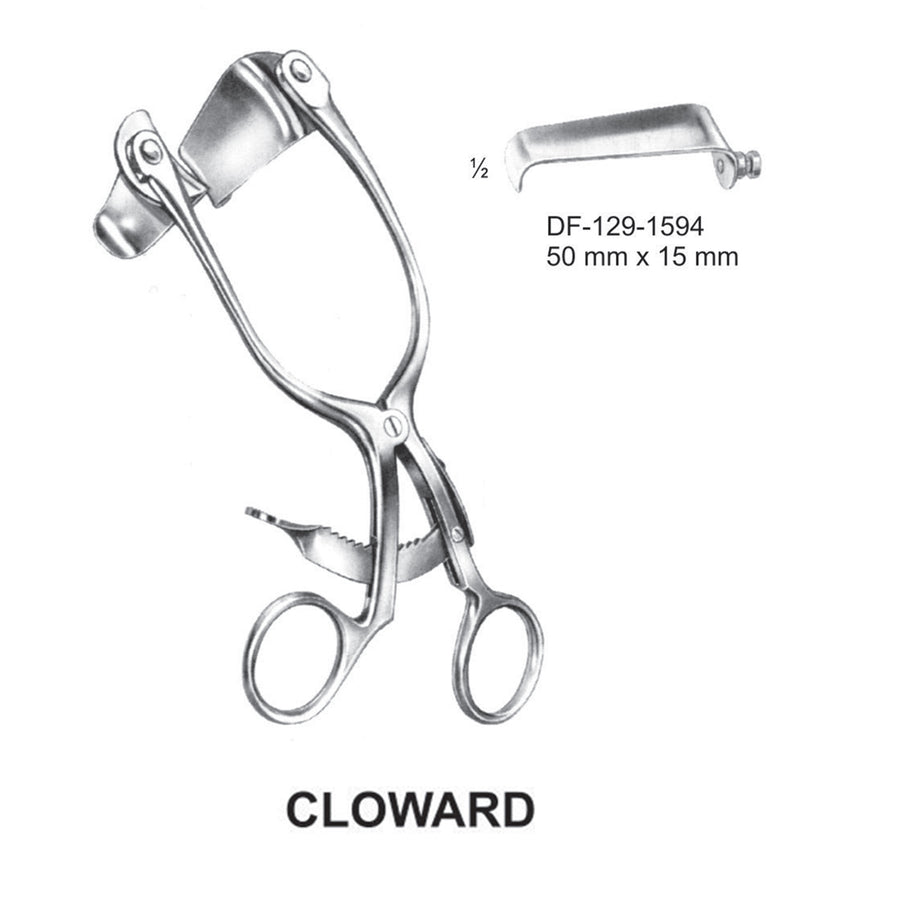 Cloward Retractors Blade Only, 50mm X 15mm , Non Toothed Blade (DF-129-1594) by Dr. Frigz