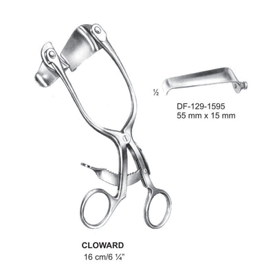 Cloward Retractors Blade Only, 55mm X 15mm , Non Toothed Blade (DF-129-1595)