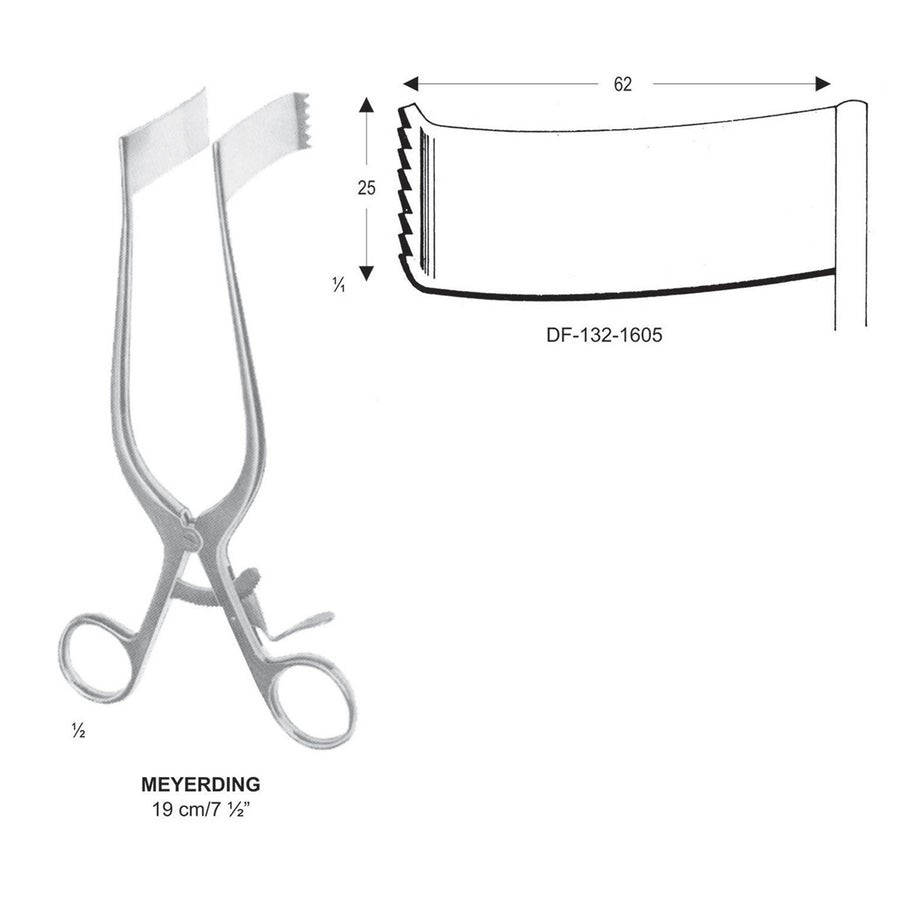 Meyerding Retractors, 19Cm, 62X25mm (DF-132-1605) by Dr. Frigz