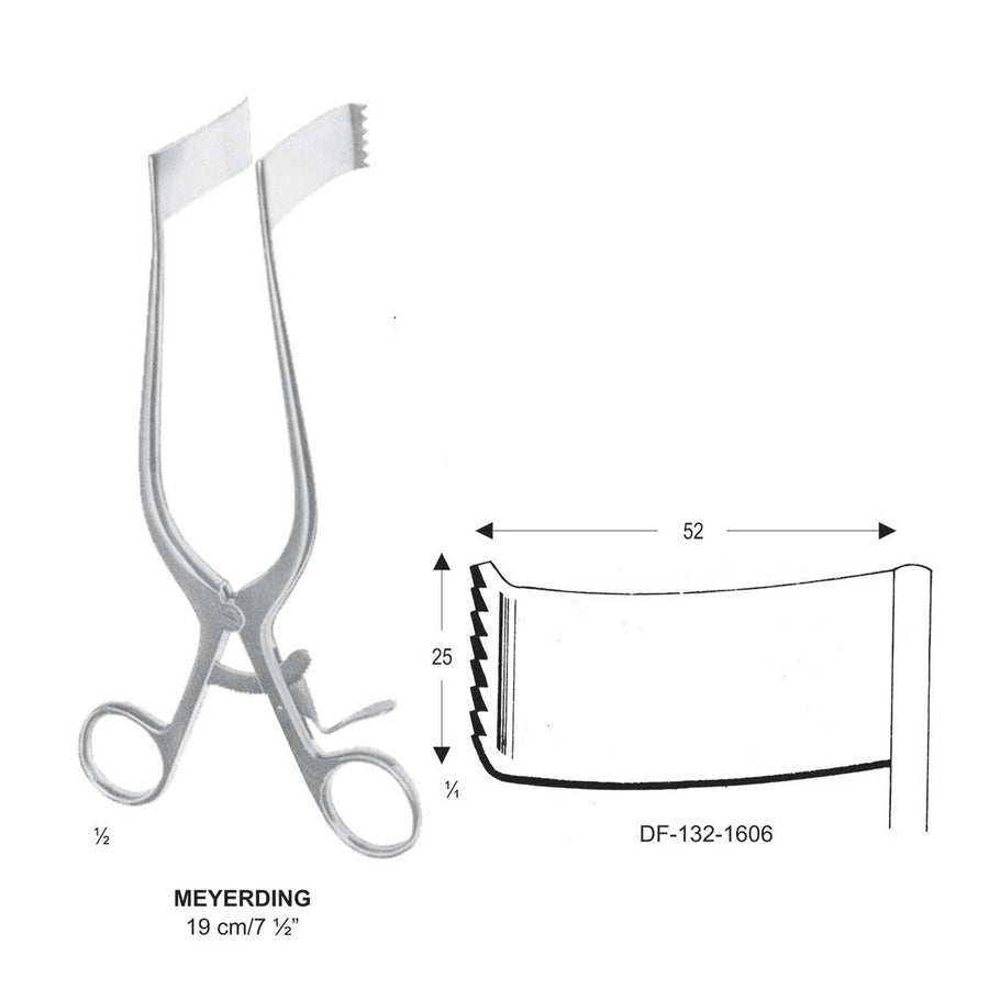 Meyerding Retractors, 19Cm, 52X25mm  (DF-132-1606) by Dr. Frigz