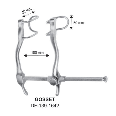Gosset Retractors, 10Omm Width, 30X40mm (DF-139-1642) by Dr. Frigz