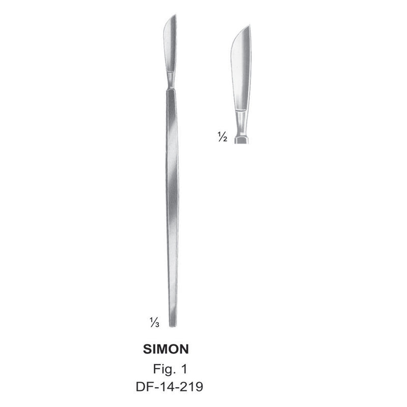 Simon Fistula Knives Fig. 1, 20cm  (DF-14-219) by Dr. Frigz