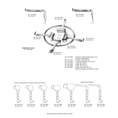 Kirschner Retractors , Hook-On Blades, 40X55mm (DF-143-1672)