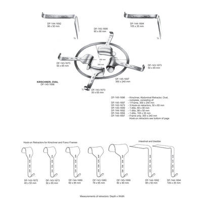 Kirschner Retractors , Hook-On Blades, 50X65mm (DF-143-1673)