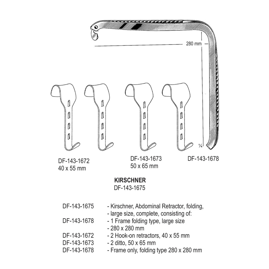 Kirschner Retractors , Complete Set, Large Size (DF-143-1675) by Dr. Frigz