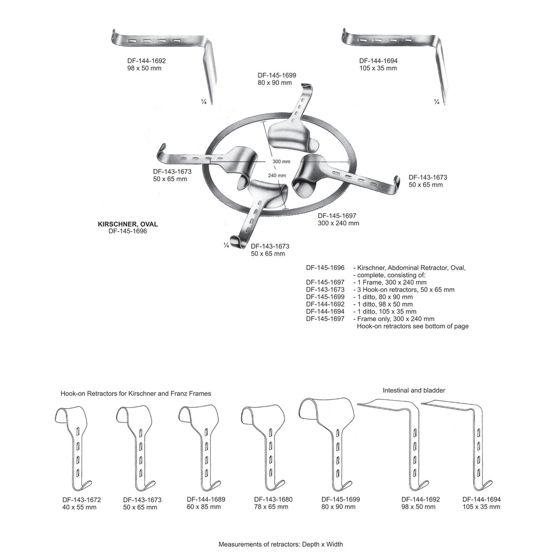 Franz Blades Only, 98X50mm , Intenstinal And Bladder (DF-144-1692) by Dr. Frigz