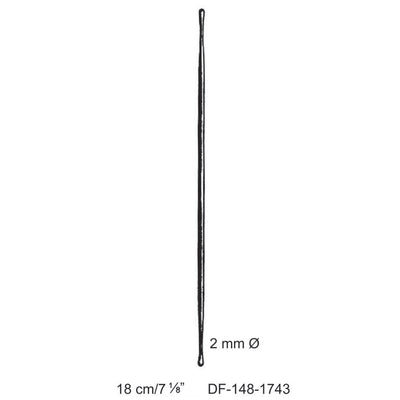 Double Ended Probe Buttoned Dia2mm , 18cm  (DF-148-1743) by Dr. Frigz