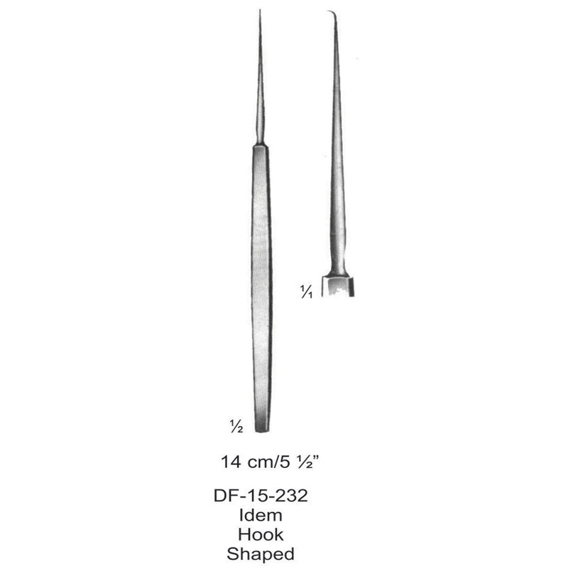 Dissecting Needle Idem Hook Shaped 14cm  (DF-15-232) by Dr. Frigz
