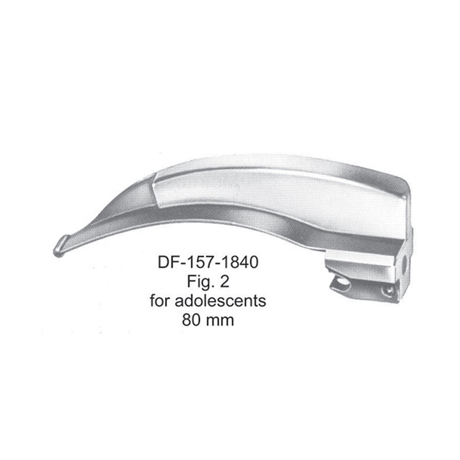 Laryngoscopes Mcintosh Fiber No.2  Blade Only For Adolescents 80mm (DF-157-1840) by Dr. Frigz