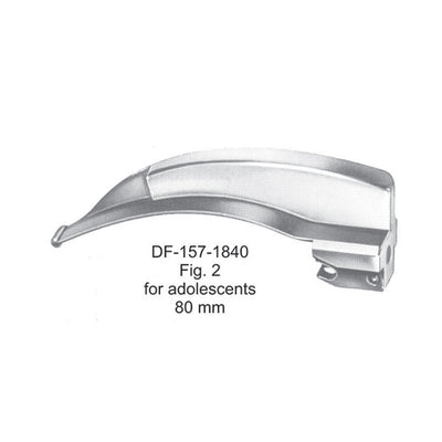 Laryngoscopes Mcintosh Fiber No.2  Blade Only For Adolescents 80mm (DF-157-1840) by Dr. Frigz