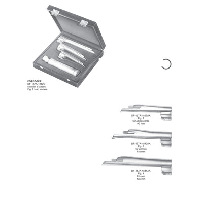 Foregger Set Of 3 Blades With Battery Handle Fig 2 To 4 (DF-157A-1842C) by Dr. Frigz