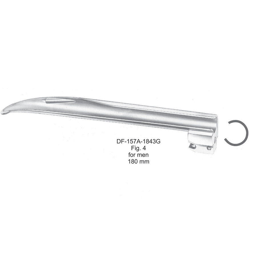 Laryngoscopes Miller Fiber No. 4 Blade Only For Men 180mm (DF-157A-1843G) by Dr. Frigz