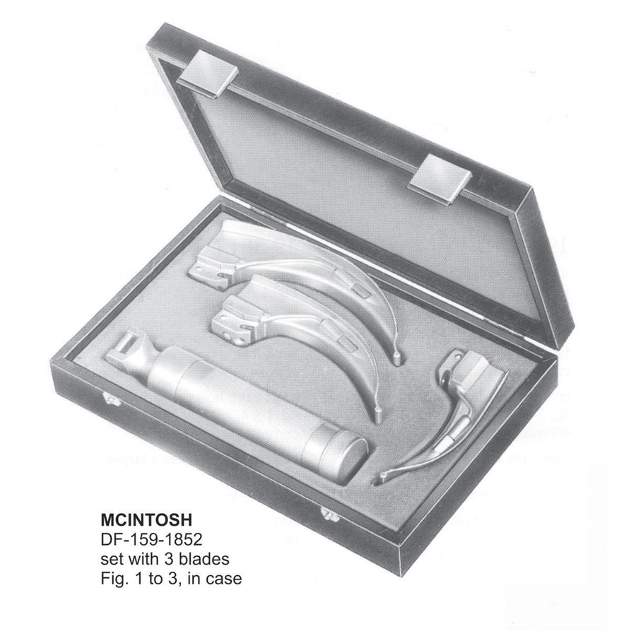 Laryngoscope Mcintosh Set Of 3 Fig 1 To 3 (DF-159-1852) by Dr. Frigz