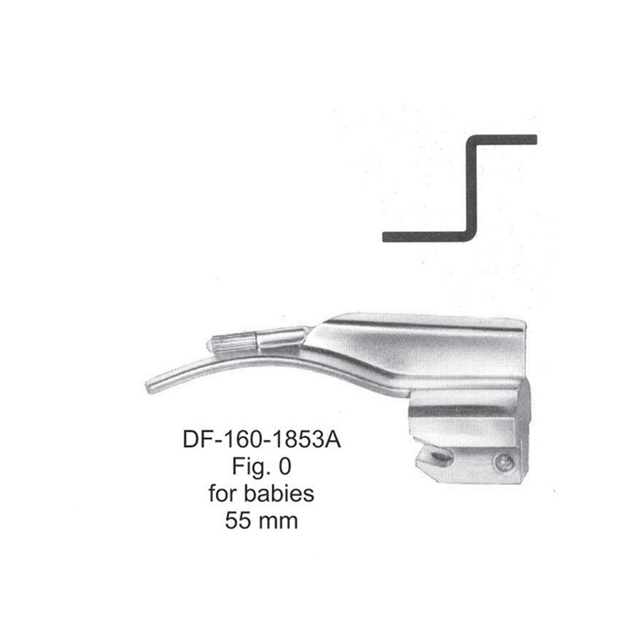 Mcintosh Laryngoscope Blade Only Fig 0. For Babies 55mm (DF-160-1853A) by Dr. Frigz