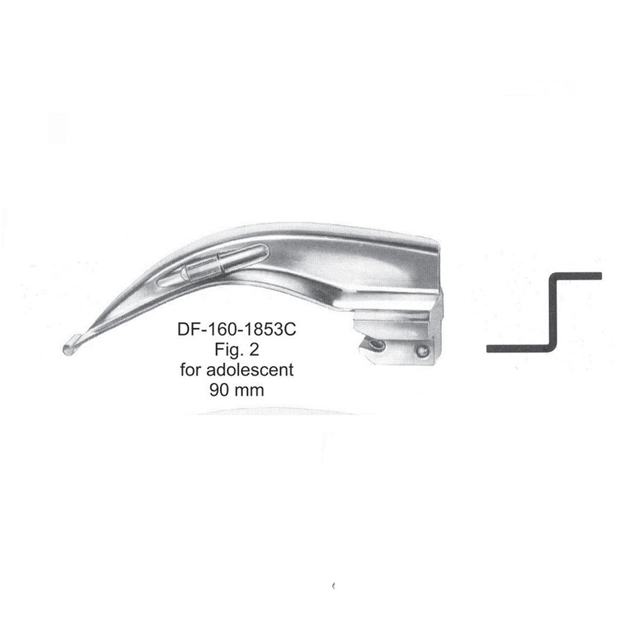 Mcintosh Laryngoscope Blade Only Fig 2. For Adolescents 90mm (DF-160-1853C) by Dr. Frigz