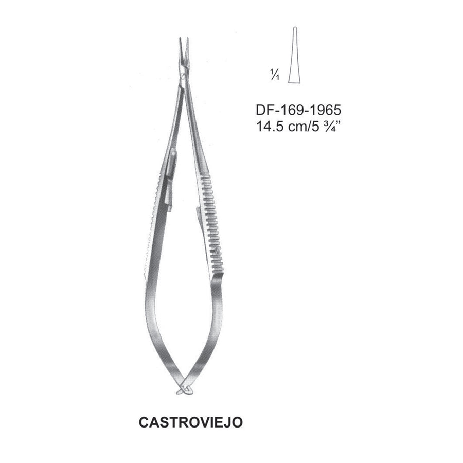 Castroviejo Micro Needle Holders, Straight, 14.5cm  (DF-169-1965) by Dr. Frigz