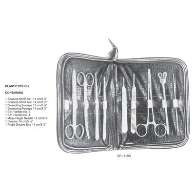 Dissecting Sets In Plastic Pouch  (DF-17-259) by Dr. Frigz