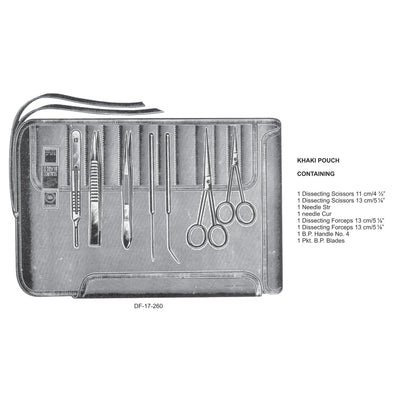Disecting Sets In Khaki Pouch (DF-17-260)