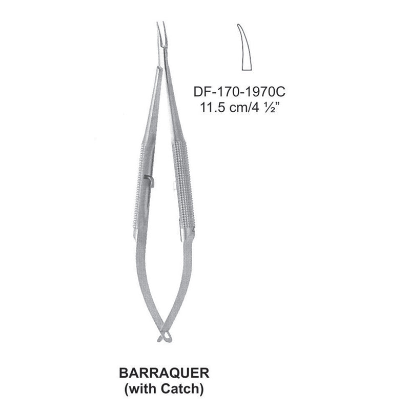 Barraquer With Lock Micro Needle Holder 11.5Cm, Curved (DF-170-1970C) by Dr. Frigz