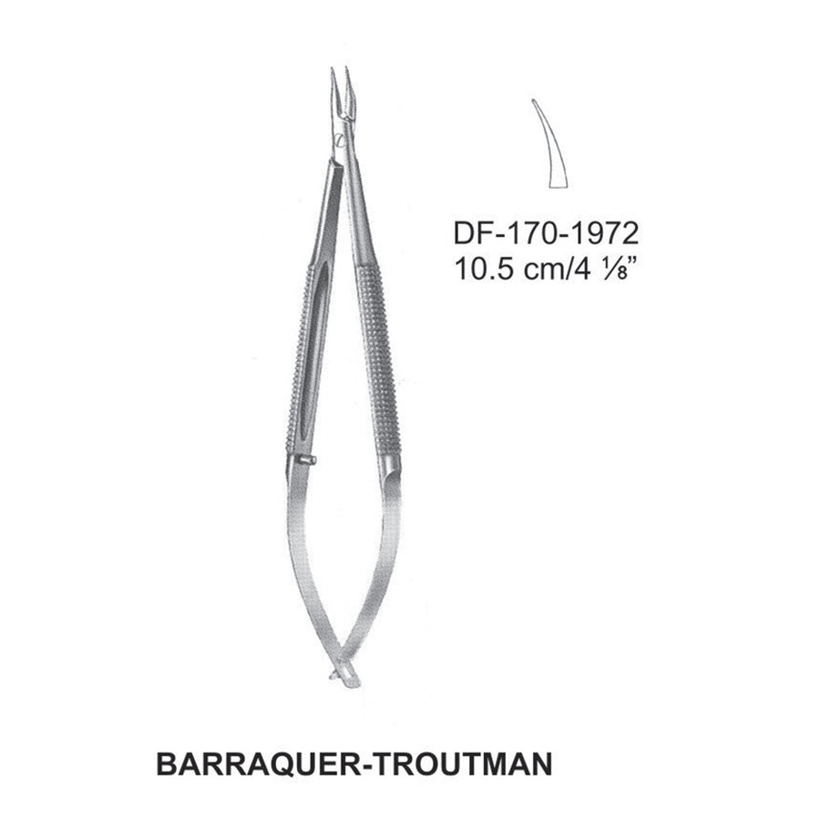 Barraquer Troutman Micro Needle Holders, 10.5cm , Curved (DF-170-1972) by Dr. Frigz
